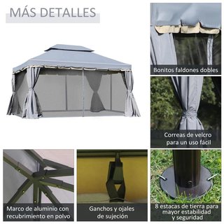 Cenador Jardín 4x3 Aluminio UPF50+
