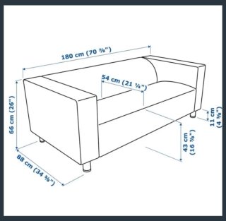 Sofá Ikea Kipplan 2 plazas negro