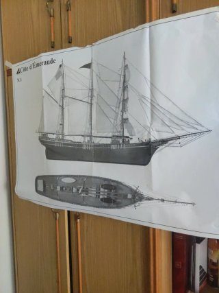 Maqueta Goleta Francesa a medio construir