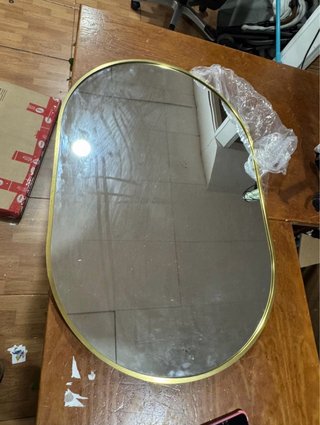 Espejo Baño Ovalado Dorado 60x90cm