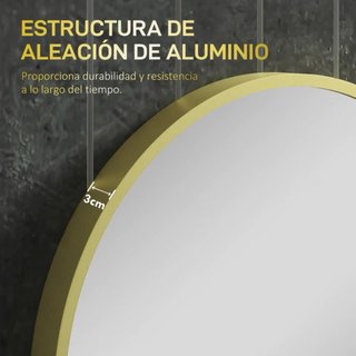 Espejo Baño Ovalado Dorado 60x90cm