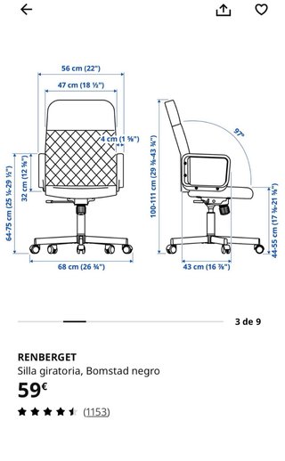 Silla giratoria de oficina negra