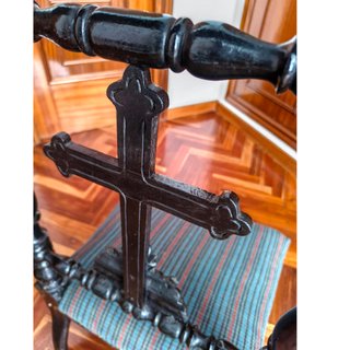 Reclinatorio madera con Cruz (Prie-dieu) Vintage