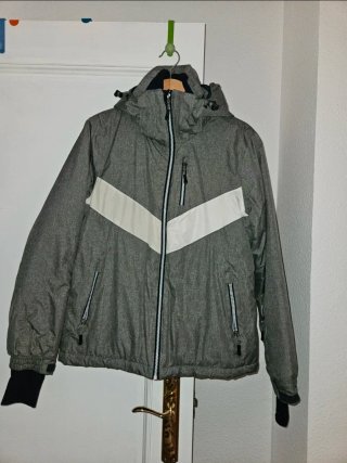 Chaqueta de nieve hombre gris y blanca