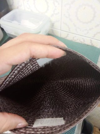 Monedero de rafia hecho a mano satin gris