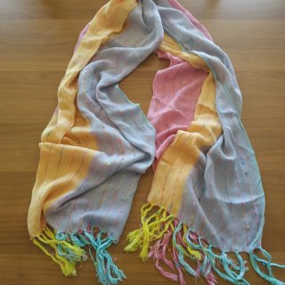 Foulard Pareo Multicolore con Frange