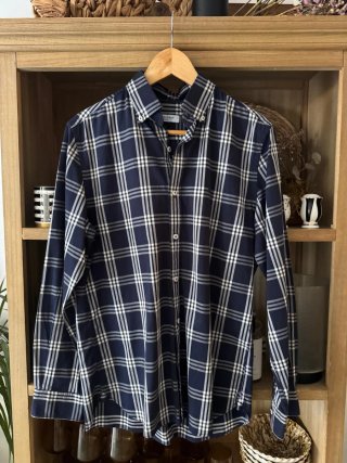 Camisa Pedro del Hierro cuadros azul y blanco