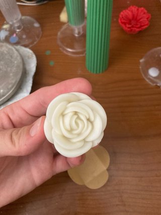 Candela segnaposto bomboniera a forma di rosa