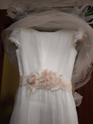 Vestido de comunión Tizzas blanco niña