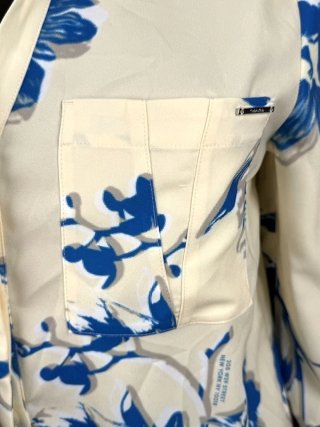 Calvin Klein Camicia Donna 40 Floreale Blu Beige