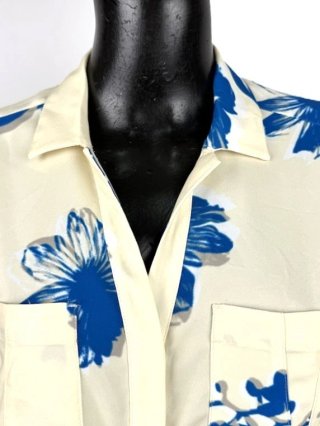 Calvin Klein Camicia Donna 40 Floreale Blu Beige