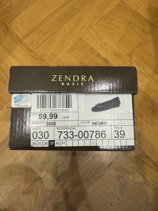 Zendra Bailarinas Mujer Talla 39 Negras