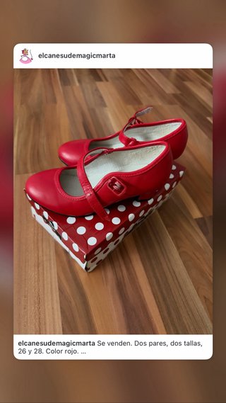 Tacones gitana rojos, niña, tallas 26 y 28