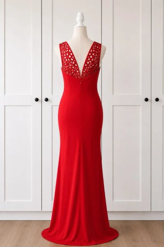 Vestido largo fiesta rojo