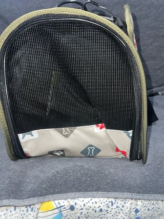 Transportín perro/gato beige con estampado