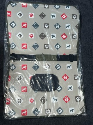 Transportín perro/gato beige con estampado