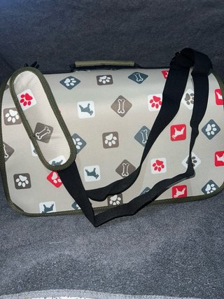 Transportín perro/gato beige con estampado