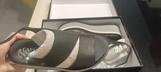 Sandalias plataforma piel Carmela negras/grises