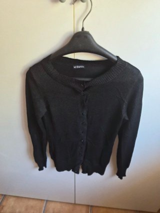 Chaqueta negra botones Blanco talla L