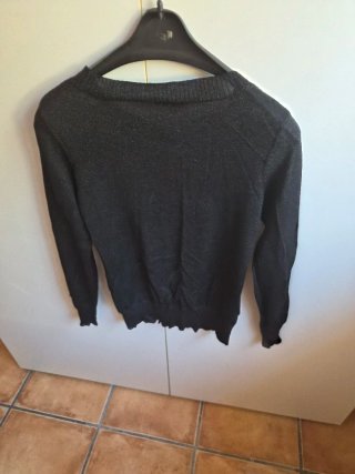 Chaqueta negra botones Blanco talla L