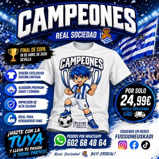 Camiseta CAMPEONES Real Sociedad 2026