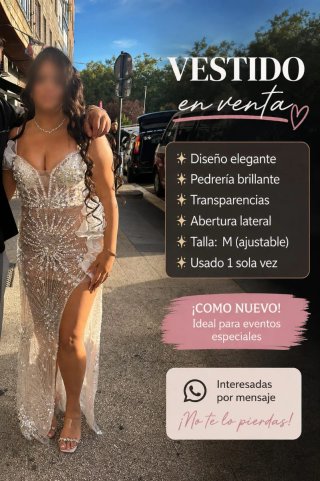 Vestido de fiesta elegante talla Ml