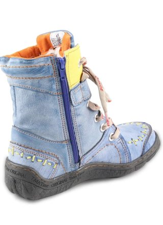 Botas de piel barefoot azules y naranjas 38.