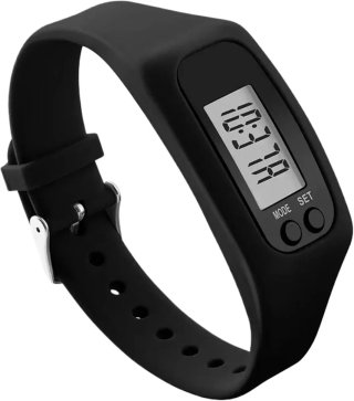 Reloj Pedómetro Deportivo Negro