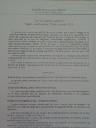 Ley General Seguridad Social 8/2015
