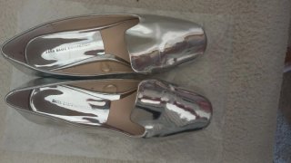 Zapatos planos Zara plateados