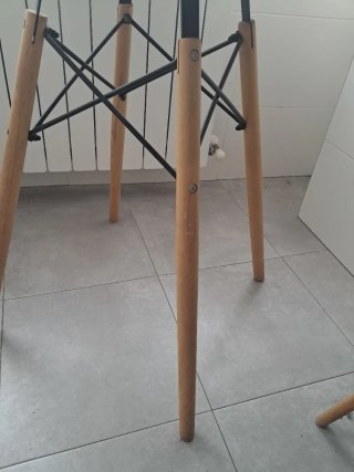 Mesa redonda cristal y madera