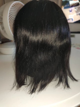 Peluca cabello humano corto negro