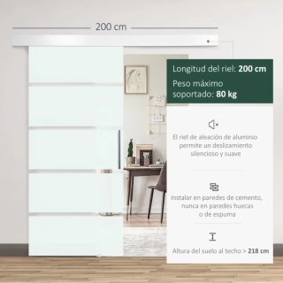 Puerta corredera de cristal esmerilado