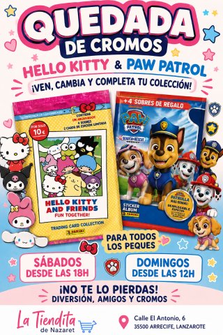 Quedada Intercambio Cromos Hello Kitty & Paw Patro