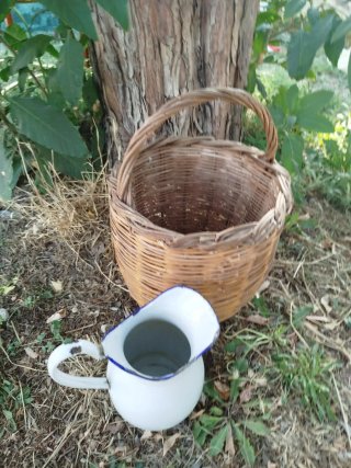 Cesta de mimbre artesanal