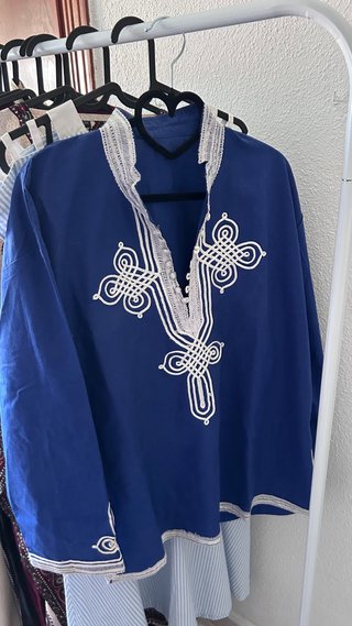 Camiseta Marroquí Hombre Azul Para una M o L