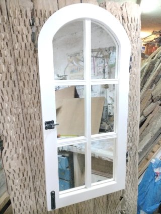 Espejo Ventana Blanco Desgastado
