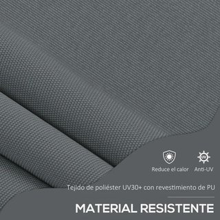 Toldo Manual Retráctil 200x120cm Ajustable Gris