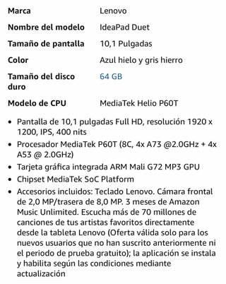 Lenovo IdeaPad Duet Chromebook 10.1 64GB + Tastiera