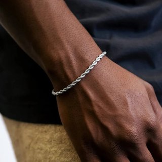 Pulsera CORDÓN ROPE 5 mm - PLATA DE LEY 925