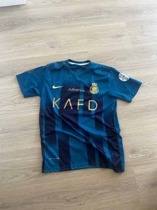 Camiseta Nike Fútbol Azul y Dorada