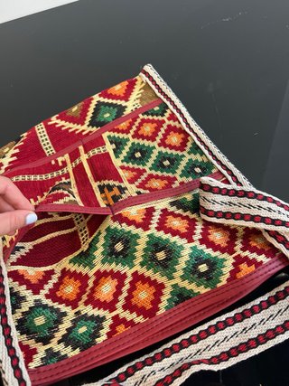 Bolso bandolera tejido multicolor