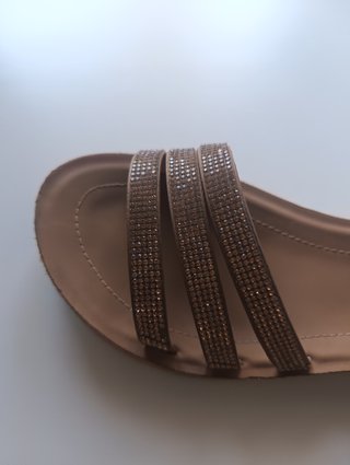 Sandalias niña talla 38 brillantes marrones