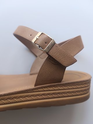 Sandalias niña talla 38 brillantes marrones