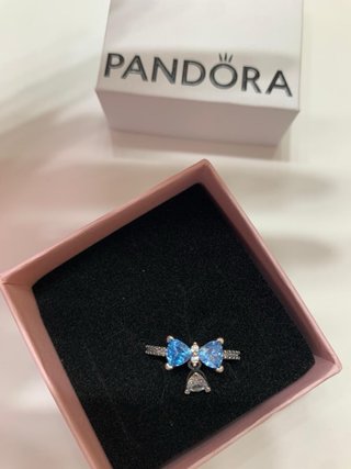 Anillo Pandora Lazo Azul Plata bridgerton 54