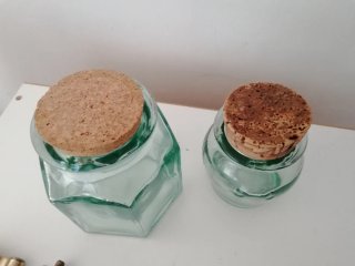 2 Botes Cristal con tapón de Corcho