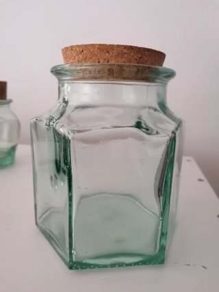 2 Botes Cristal con tapón de Corcho