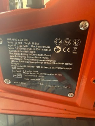 Taladro Magnético VEVOR Rojo