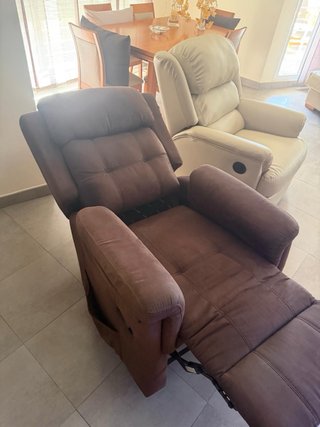 Sillón relax marrón tela