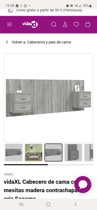 Cabecero de cama con mesitas madera Sin abrir